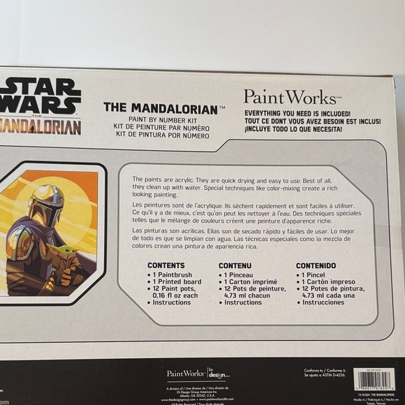 Disney Star Wars Mandalorian Paint Kit - Gold, Black, White - Picture 2 of 2